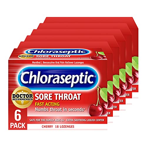 Chloraseptic Sore Throat Lozenges, Cherry, 18 Count, 6 Pack Pricepulse