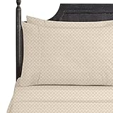 Bed Sheet Bedding Set, Queen, Beige Cream, Elegant Checkerboard Design - 2000 Luxury Bedding Collection, Soft Microfiber Deep Pocket Sheet, Hypoallergenic, Bed Linen Set by Nestl Bedding