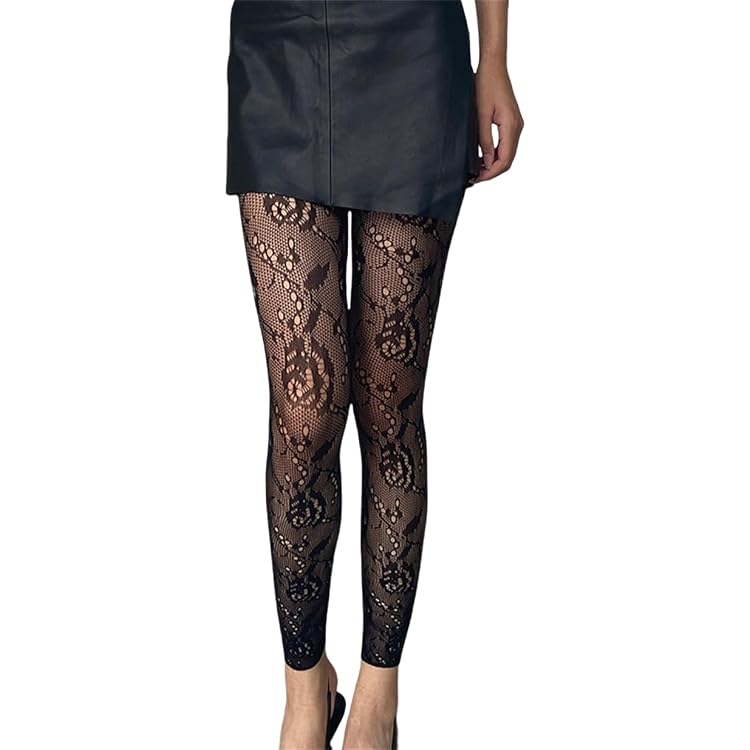 Legging Dentelle Années 80 Smiffys - Taille Unique (Noir, 100% Nylon) Pour Déguisement Ou Style Rétro