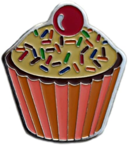 Gooey Chocolate Lemon Zinger Cupcake Golf Ball Marker with Sprinkled with Fun Hat Clip