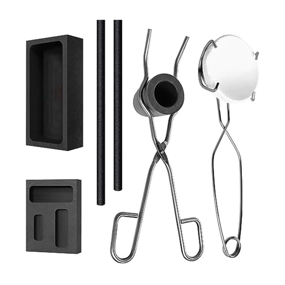 Qarmijaer 8Piece Torch Melting Casting Kit 2 Crucible Stir Stick Casting Mould Casting Ingot Mould