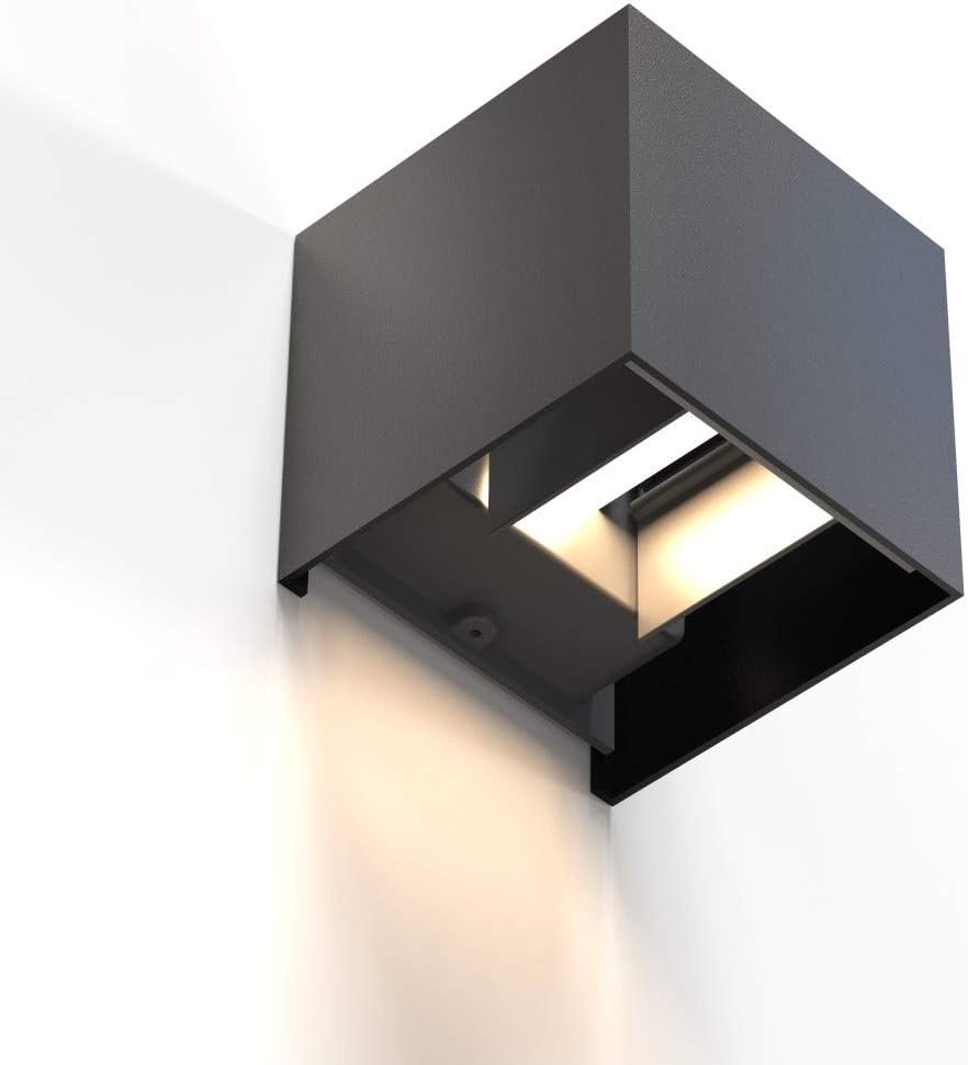 Hama LED Wall Light for Indoor and Outdoor Use (Dimmable Smart Home Lamp for Alexa and Google Assistant Voice Control and via App