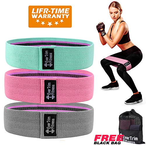 Resistance Bands for Legs and Butt, Exercise Bands Booty Bands Hip Bands Wide Workout Bands Sports-Fitness Bands Stretch Resistance Loops Band Anti Slip Elastic (Set of 3) - Thumbnail 6