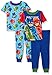 PJ Masks Boys' Toddler Bedtime Heroes 4-Piece Cotton Pajama Set, Blue Night, 3T