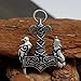 TTKP Norse Odin Thors Hammer Mjolnir Viking Viking Wolf And Raven Pendant Ancient Birds Necklace