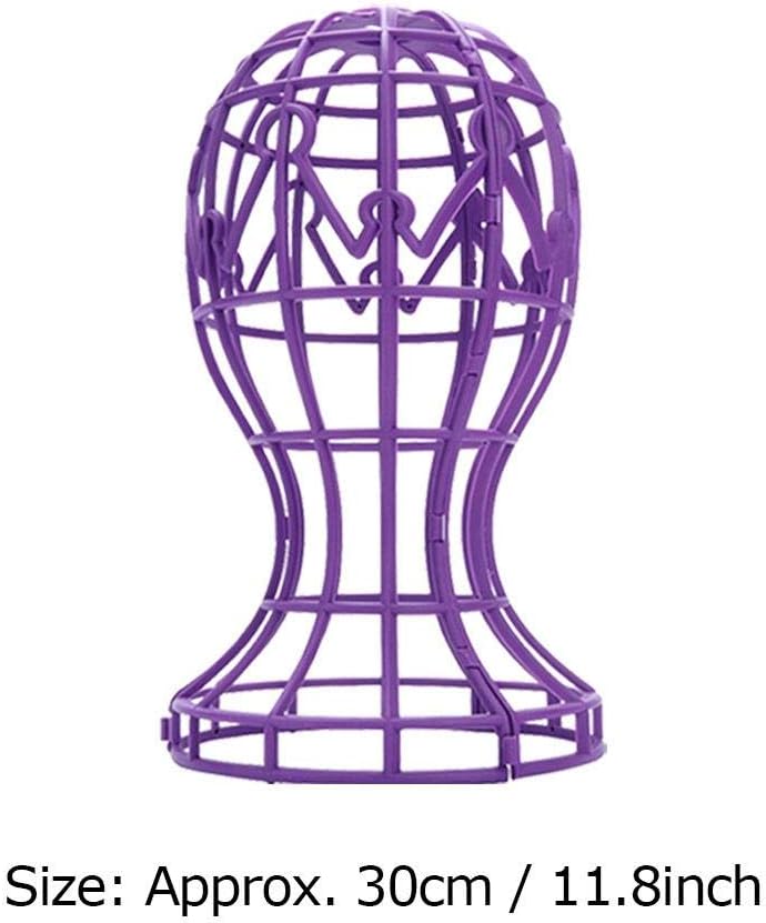 Wig Display Stand ABS Foldable Wig Display Support Stand Professional Holder Folding Wig Air Dry for All wigs and Hats(Purple) - Image 4