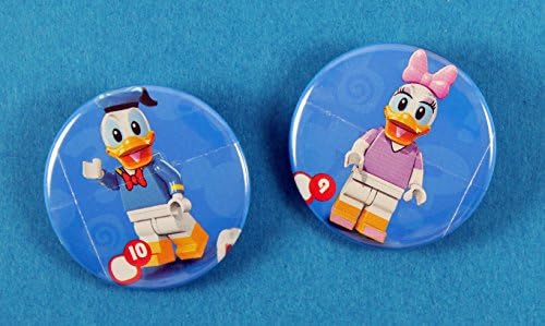 Lego Disney Donald and Daisy Duck Pin Back Button Set