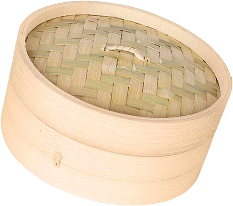 Natural Bamboo Steamer Basket Dim Sum Bamboo Steamers, Great for Asian