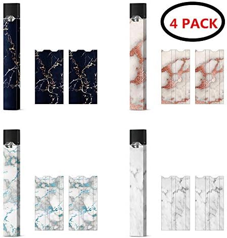 4 Packs-Xixnor Protective Mable Vinyl Sticker Skin Decal for Juul Pen