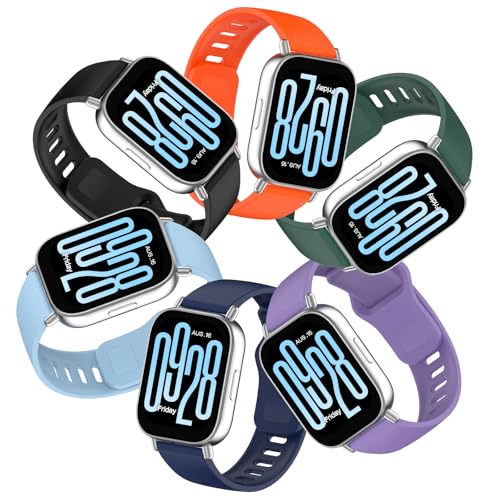 BDIG Strap Compatible with Xiaomi Watch Xiaomi Redmi Watch 5 Active/5 Lite Bracelet, 6 Pieces Soft Silicone Sports Bracelets Compatible with Redmi Watch 5 Active Men Women