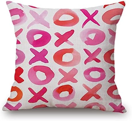 Yihaojia Throw Pillowcases, Happy Valentine's Day Sweet Love Square Cushion Cover for Home Decor 18"x18"/45cmx45cm (E)