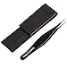 BEST POINT TWEEZERS SET FOR INGROWN HAIR Includes CASE and Ebook - Black Prime Stainless Steel Tweezer Ingrown - Professional Sharp Pointed - Great for hairs tweezer, hair removal and men