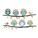SOLEDI New Cute DIY Removable Colorful Six Owls Bird Branch Vinyl Decal PVC Wall Mural Sticker Poster Home Room Decor
