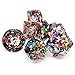 Haxtec Rainbow DND Dice Set 7PCS Polyhedral Confetti Dice for Roleplaying Dice Games Compatible with Dungeons and Dragons-Confetti Dice