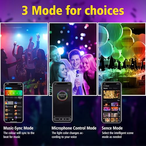 NATPOW RGB LED Spotlight, Outdoor LED Light 100 W LED RGB Projector Light with Bluetooth APP and Remote Control, IP66 Waterproof Colour-Changing Floodlight for Gardens, Patios (Set of 2)