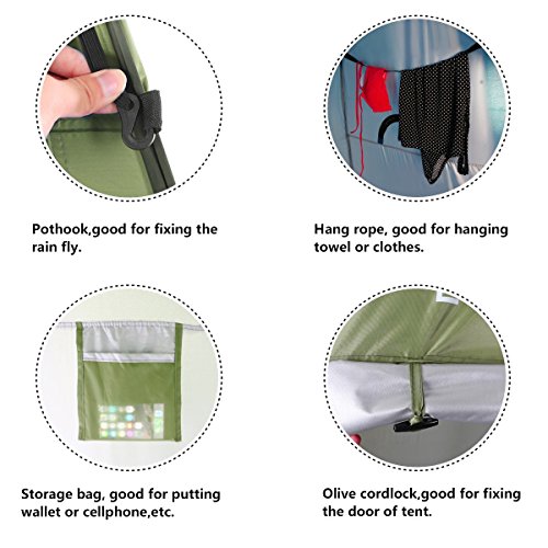 WolfWise Pop Up Privacy Shower Tent Portable Camping, Biking, Toilet, Shower, Beach and Changing Room - Thumbnail 7