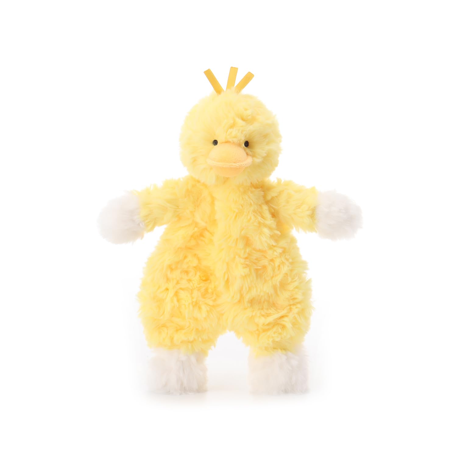 Apricot Lamb Flower Duck Duckling Cute Comforter Plush Security Blanket for Baby Boy and Girl, Cuddly Lovey for Infant and Toddlers, Yellow 10 Inches