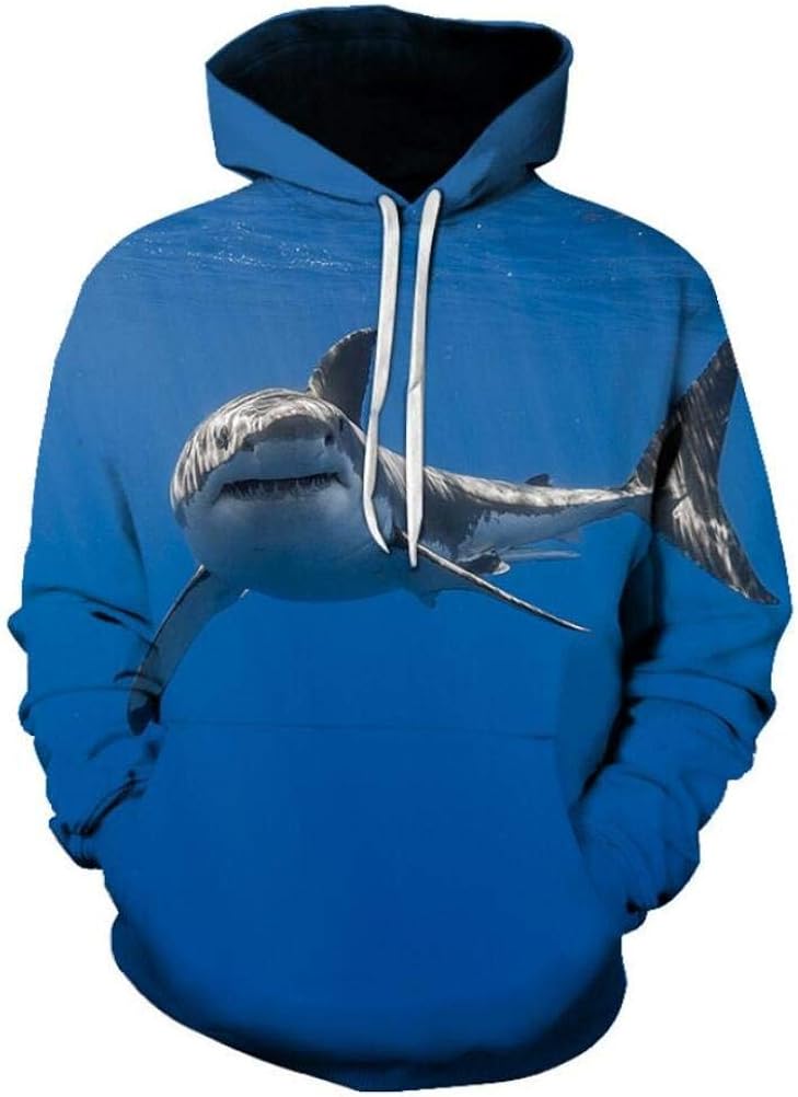 Impresión De Tiburón Submarino Suéter Sudadera con Capucha 3D De