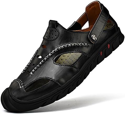 CEKU Closed Toe Leather Outdoor Sandals Hiking Men's Casual Waterproof Athletics Breathable Fisherman Summer Shoes