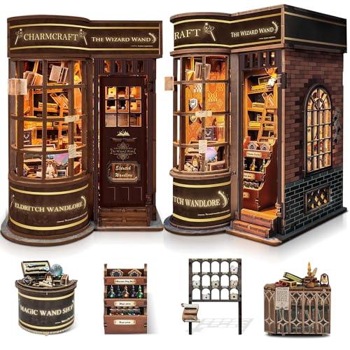 Book Nook Kits for Adults: SUNNINO Book Nook Kit Model Kits Craft Kits for Adults - DIY Miniature Doll House Kit for Bookshelf Booknook Tiny House with Sensor Led Light