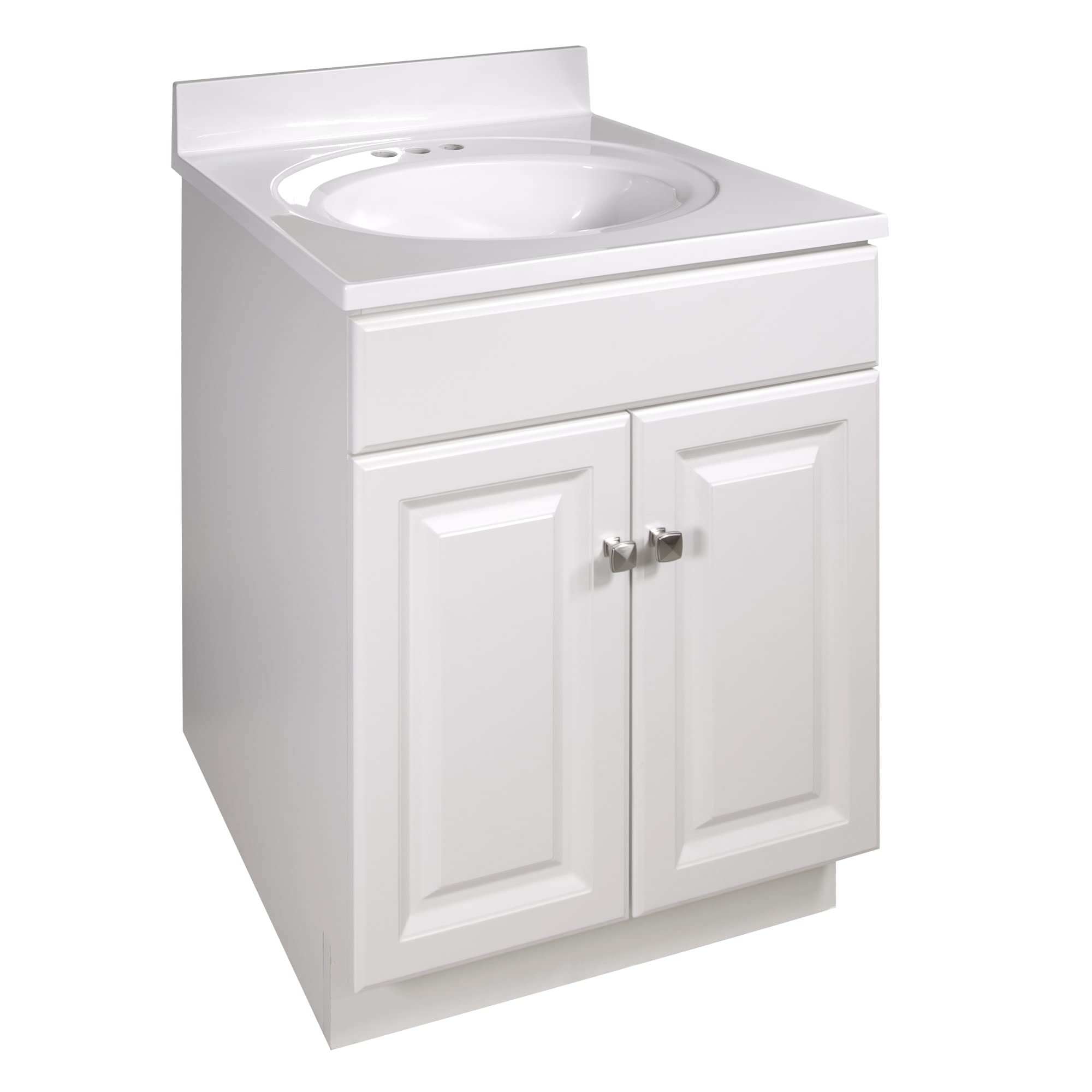 Photo 1 of ***PARTIAL SET - PRICE ADJUSTED***  Design House Wyndham 25 Inch Bathroom Vanity with Cultured Marble Vanity Top - Unassembled Bathroom Vanity with Sink, White
