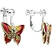 Body Candy Handcrafted Red Butterfly Clip On Dangle Earrings
