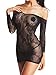 Amoretu Lingerie Strapless Nightwear Fishnet Chemise Black Babydoll