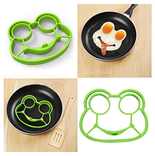 Kemilove Silicone Owl,Rabbit,Frog Shaped Fried Eggs Fried Eggs Shaper Breakfast Kitchen Cooking Tool (Owl+Frog)