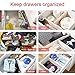 ikedon Drawer Dividers, Adjustable Drawer Divider, Anti-Scratch Foam Edges Drawer Dividers Organizers for Bedroom, Bathroom, Closet, Clothing, Office, Kitchen Storage (4, 11-17