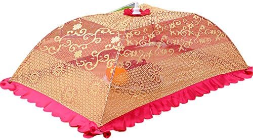 SOOANN Collapsible Pop Up Food Cover 81x55x26cm Net Mesh, Red