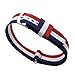4pc Ritche 18mm Nylon Striped Blue /Red,blue /White/red,black, Army Green Replacement Watch Strap Band