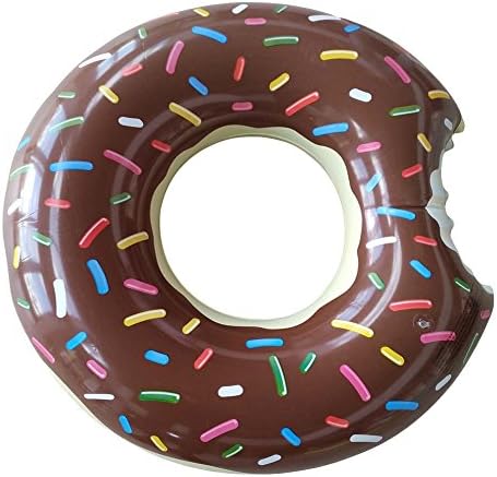 Moguer 43-Inch Inflatable A Bite Donut Pool Float Swimming Pool Lounger Raft Float, Pink or Brown Random Color