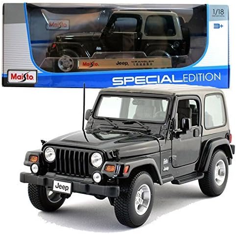 Maisto Year 2015 Special Edition Series 1:18 Scale Die Cast Car Set - Black Color Sports Utility Vehicle JEEP WRANGLER SAHARA (SUV Dimension: 8" x 3-1/2" x 3-1/2") by Maisto