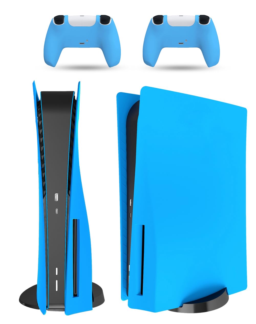 PEYANZ Faceplate for PS5 Console, Cover Plate, ABS Shell, Anti-Scratch Skin, Heat Dissipation, Dustproof, with Extra 2 Controller Silicone Covers