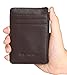 RFID Blocking Secure Mini Wallet & RFID Sleeve Genuine Leather Front Pocket Wallet, Best Protection for Your Credit Cards (Coffee)