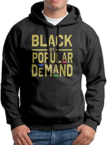 Black Funny Men's Black by Popular Demand Fashion Hoodie Sweater