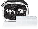 Miamica Case Happy Pills Packing Organizers, Black/Silver
