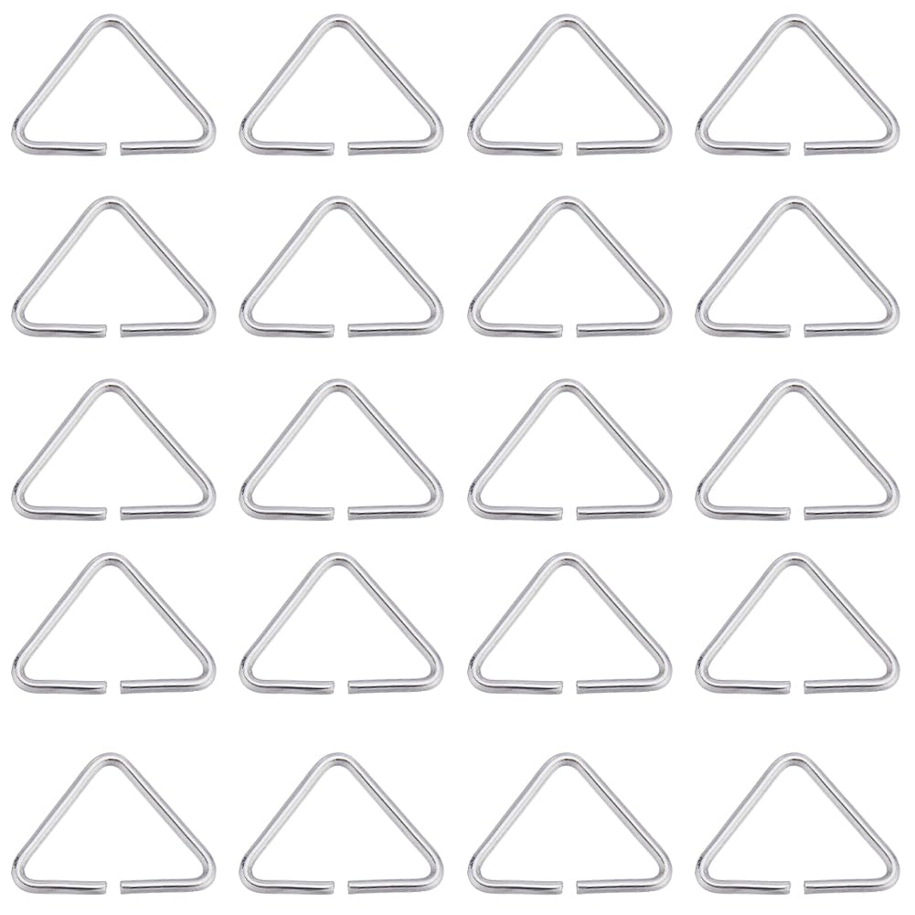 SUNNYCLUE 1 Box 400Pcs Triangle Open Ring Stainless Steel Jump Rings Open Jump Rings Jump Ring Bulk Pinch Clip Bails for Jewellery Making Accessories DIY Earrings Bracelet Necklace Keychain Supplies