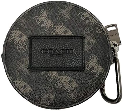 ポーチ メンズ 小物入れ サークル カラビナ ベルトループ ホースキャリッジ ブラック 黒 ラウンドファスナー qbm2 アウトレット