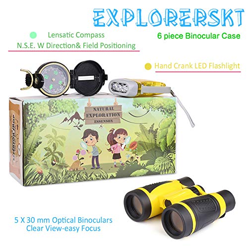 Outdoor-Explorer-Kit-Bug-Catching-with-Binoculars-Flashlight-Compass-Magnifying-Glass-Bug-Catcher-Set-Butterfly-Net-and-Backpack-Great-Kids-Gift-for-Camping-Hiking-Educational-and-Pretend