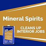 Klean Strip Odorless Mineral Spirits Cleans up Interior Jobs, No Harsh Fumes- Thins Oil Base Paint- Cleans Paint Brushes and Tools, 1 Quart