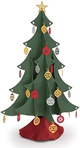 Lovepop Classic Tabletop Tree, Laser Cut Holiday Decor, Foldable, Storable, with Ornaments