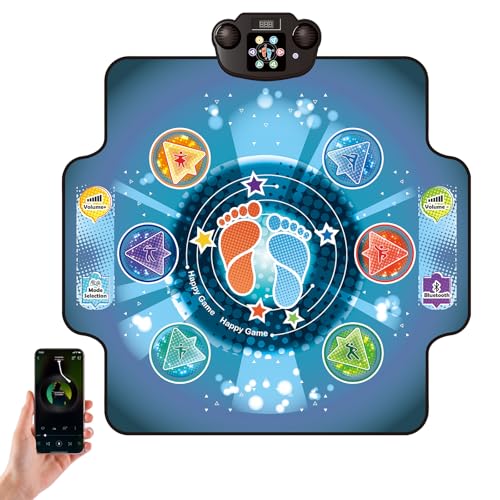 BulaBe Upgraded Dance Mat for Kids, 5 Game Modes, LED Lights,Electronic Music Game Dance pad Floor Toys for Girls Boys Birthday Gifts Ages Toddlers 3-5 4-8 8-12 Year Old