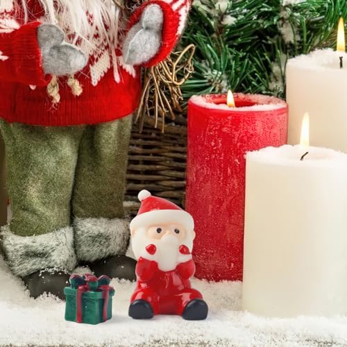 FUTUREPLUSX 24PCS Christmas Fairy Garden Figurines, Christmas Miniature Figurines 3D Resin Miniatures for Crafts Christmas Party Supplies Advent Calendar Fillers