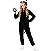 Cheetah Onesie Cat Costume for Women Halloween Fleece Leopard Costumes Animals Cosplay Dress Up