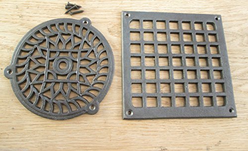 Antique CAST Iron Vintage Style AIR Vent AIR Brick Grille Cover (Square 140MM X 140MM Thickness 4MM)