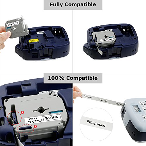 Compatible Brother P-touch M Tape M231 MK231 M-K231 Label Tape for Brother P Touch Label Maker PT-90 PT-M95 PT-70BM PT-65 PT-85 PT-45,0.47 Inch x 26.2 Feet (12mm x 8m),Black on White,5-Pack