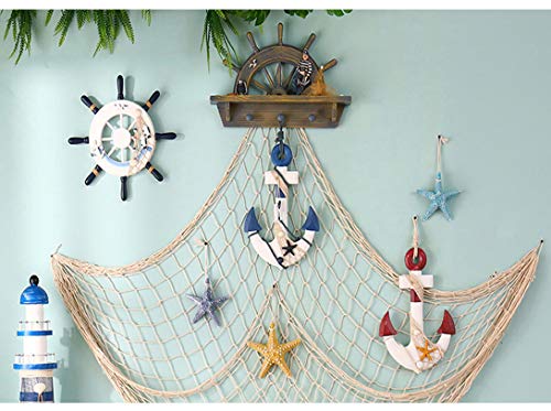 Creamy White Fishing Net Beach Theme Decor for Party Home Living Room Bedroom 78 Inch Mediterranean Style Decor Wall Decoration