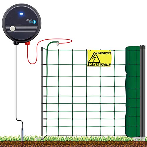 VOSS.farming Hundezaun Starterset Elektrozaun, anschlussfertiges Elektronetz für Hobbyzaun und Gartensicherung ideal für Einzäunungen in Ihrem Garten
