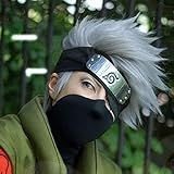 HOT! Hatake Kakashi Silver Gray Short Anime Cosplay Costume Hair Wig + headband